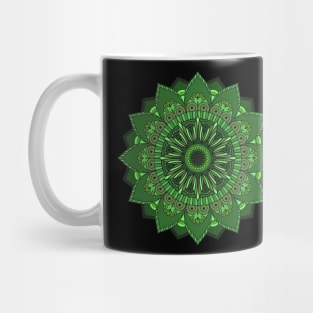 Green Mandala for Heart Chakra Zunaria Pattern Mug